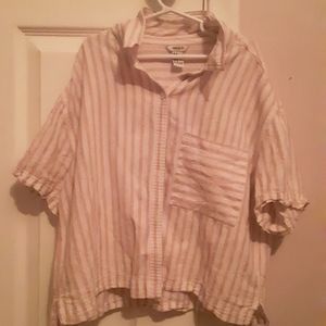 Cropped collared shirt